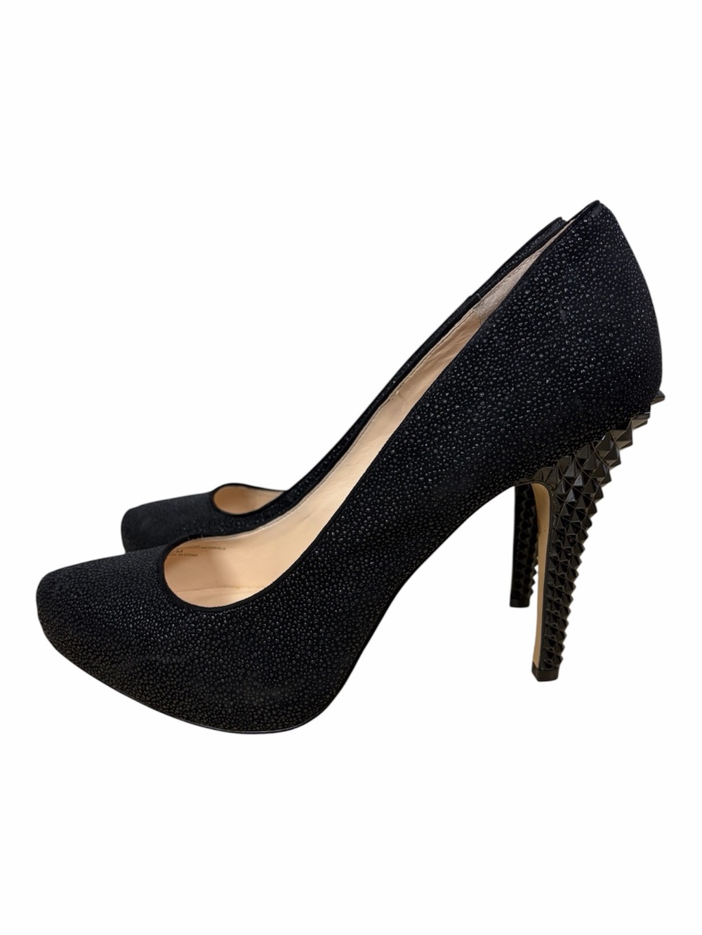 INC International Concepts Black Studded Stiletto Platform Heels 12
